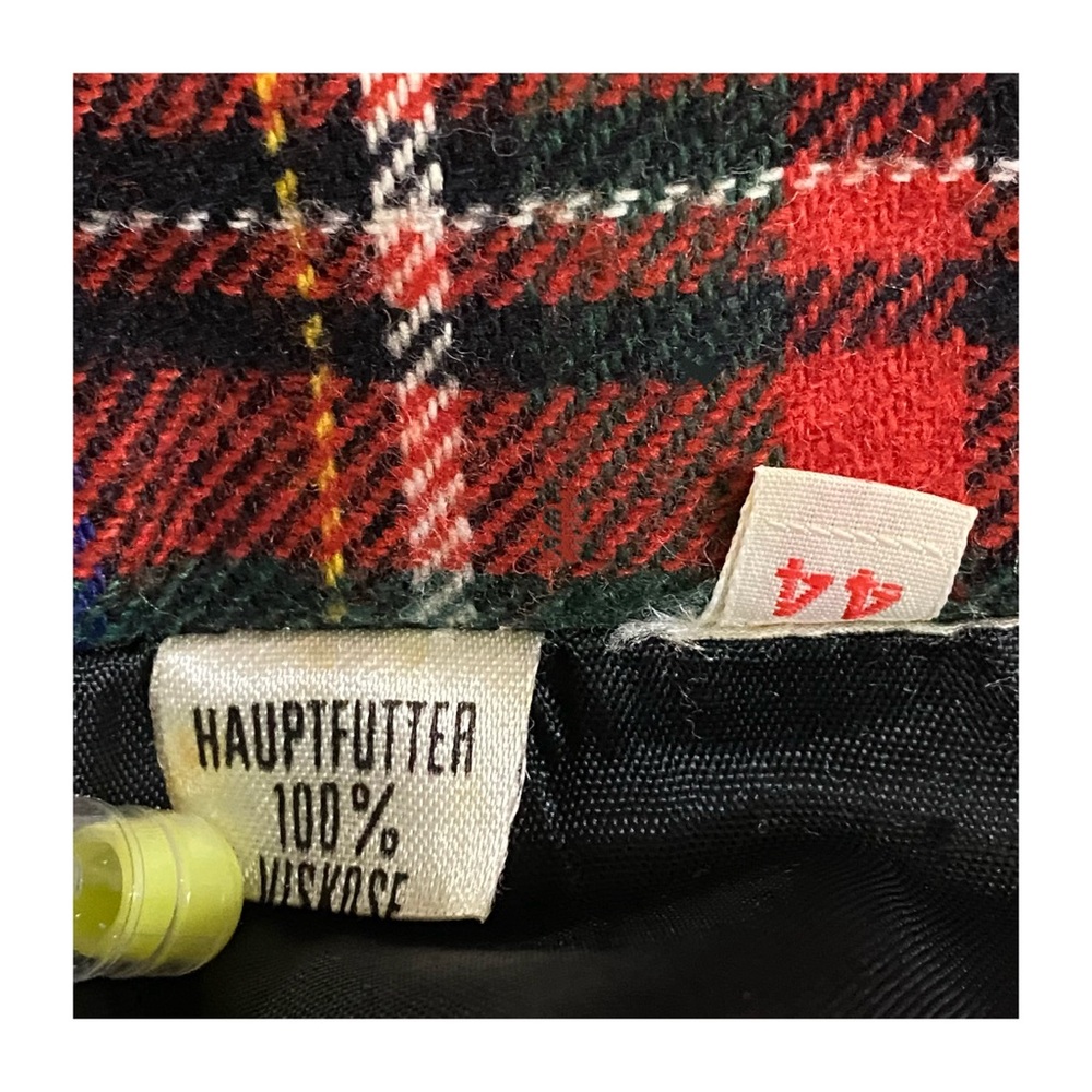 Vintage Hauptfutter Plaid Plated Viscose Midi Skirt Medium Multicolor Academia - Picture 6 of 6